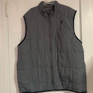 PGA Tour Men’s Gray Quilted Vest XL – Full Zip, Front Zipper Pocket, Golf